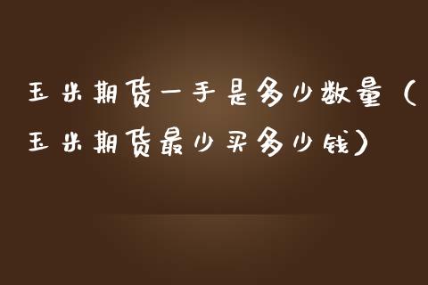 玉米期货一手是多少数量（玉米期货最少买多少钱）_https://www.boyangwujin.com_白银期货_第1张