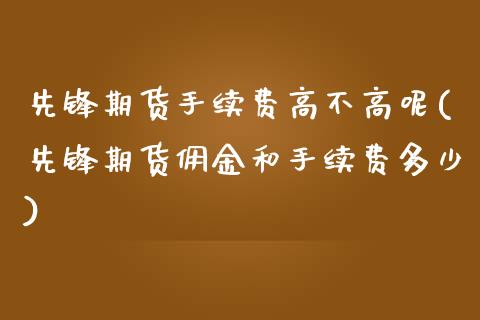 先锋期货手续费高不高呢(先锋期货佣金和手续费多少)_https://www.boyangwujin.com_期货直播间_第1张