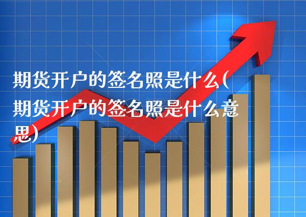 期货开户的签名照是什么(期货开户的签名照是什么意思)_https://www.boyangwujin.com_期货直播间_第1张