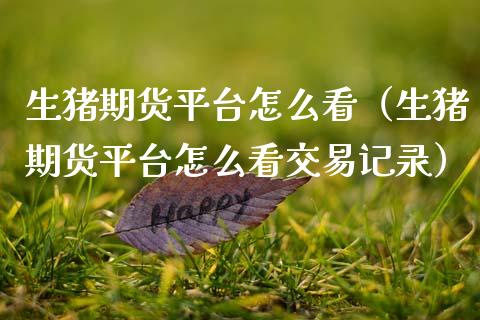 生猪期货平台怎么看（生猪期货平台怎么看交易记录）