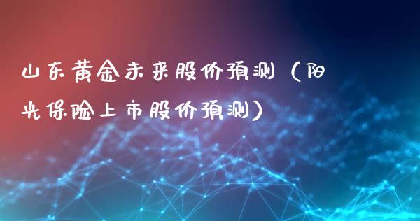 山东黄金未来股价预测（阳光保险上市股价预测）