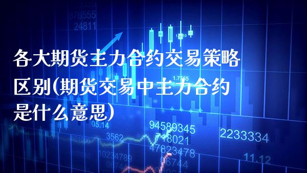 各大期货主力合约交易策略区别(期货交易中主力合约是什么意思)_https://www.boyangwujin.com_内盘期货_第1张