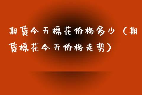 期货今天棉花价格多少（期货棉花今天价格走势）
