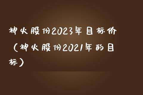神火股份2023年目标价（神火股份2021年的目标）