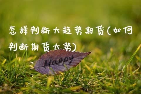 怎样判断大趋势期货(如何判断期货大势)_https://www.boyangwujin.com_内盘期货_第1张
