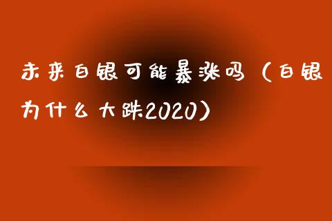 未来白银可能暴涨吗（白银为什么大跌2020）_https://www.boyangwujin.com_期货直播间_第1张