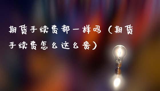 期货手续费都一样吗（期货手续费怎么这么贵）