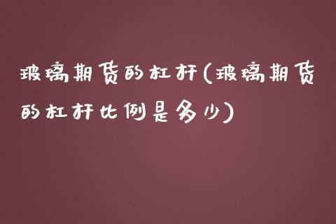 玻璃期货的杠杆(玻璃期货的杠杆比例是多少)_https://www.boyangwujin.com_期货直播间_第1张