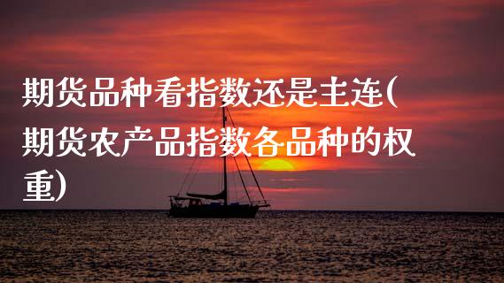 期货品种看指数还是主连(期货农产品指数各品种的权重)_https://www.boyangwujin.com_期货科普_第1张