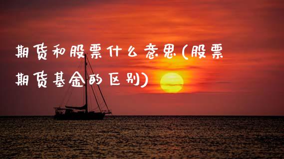 期货和股票什么意思(股票期货基金的区别)_https://www.boyangwujin.com_期货直播间_第1张