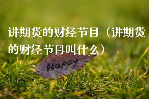 讲期货的财经节目（讲期货的财经节目叫什么）_https://www.boyangwujin.com_纳指期货_第1张