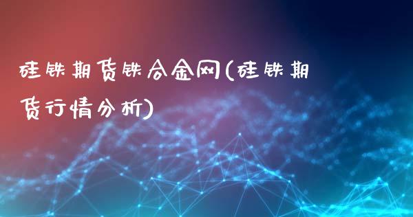硅铁期货铁合金网(硅铁期货行情分析)