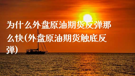 为什么外盘原油期货反弹那么快(外盘原油期货触底反弹)_https://www.boyangwujin.com_期货开户_第1张