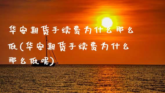 华安期货手续费为什么那么低(华安期货手续费为什么那么低呢)