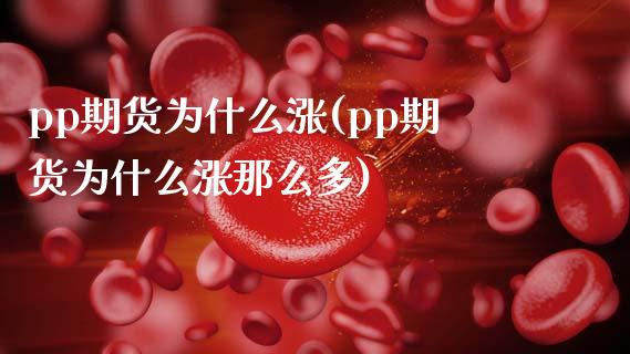 pp期货为什么涨(pp期货为什么涨那么多)