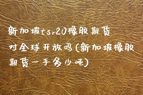 新加坡tsr20橡胶期货对全球开放吗(新加坡橡胶期货一手多少吨)_https://www.boyangwujin.com_期货直播间_第1张