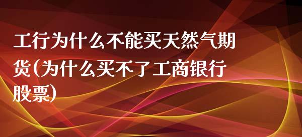 工行为什么不能买天然气期货(为什么买不了工商银行股票)