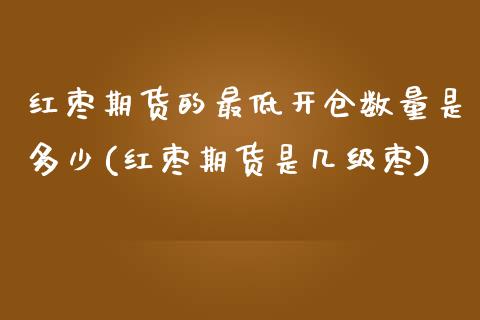 红枣期货的最低开仓数量是多少(红枣期货是几级枣)_https://www.boyangwujin.com_期货直播间_第1张