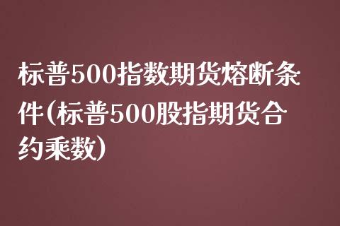 标普500指数期货熔断条件(标普500股指期货合约乘数)_https://www.boyangwujin.com_纳指期货_第1张