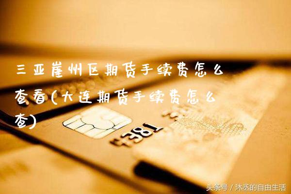 三亚崖州区期货手续费怎么查看(大连期货手续费怎么查)_https://www.boyangwujin.com_期货直播间_第1张