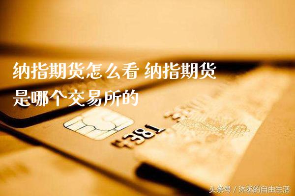 纳指期货怎么看 纳指期货是哪个交易所的
