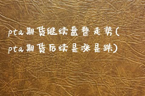 pta期货继续盘整走势(pta期货后续是涨是跌)_https://www.boyangwujin.com_恒生指数_第1张