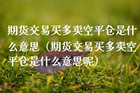 期货交易买多卖空平仓是什么意思（期货交易买多卖空平仓是什么意思呢）_https://www.boyangwujin.com_期货直播间_第1张