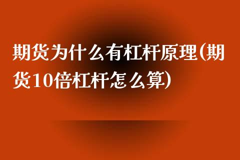 期货为什么有杠杆原理(期货10倍杠杆怎么算)