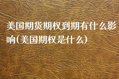 美国期货期权到期有什么影响(美国期权是什么)_https://www.boyangwujin.com_黄金期货_第1张