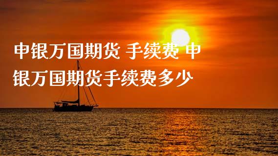 申银万国期货 手续费 申银万国期货手续费多少