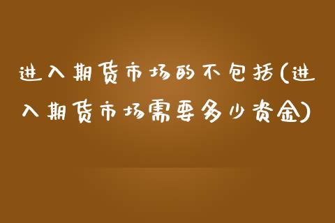 进入期货市场的不包括(进入期货市场需要多少资金)_https://www.boyangwujin.com_原油期货_第1张