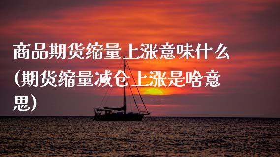 商品期货缩量上涨意味什么(期货缩量减仓上涨是啥意思)_https://www.boyangwujin.com_纳指期货_第1张