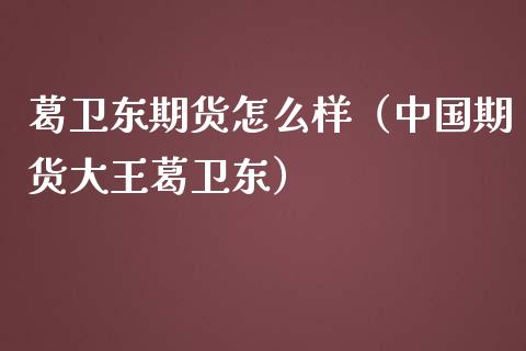 葛卫东期货怎么样（中国期货大王葛卫东）