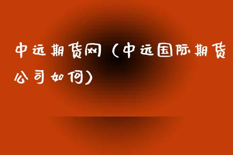 中远期货网（中远国际期货公司如何）_https://www.boyangwujin.com_黄金期货_第1张