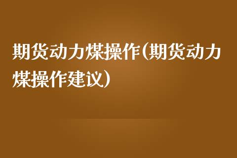 期货动力煤操作(期货动力煤操作建议)_https://www.boyangwujin.com_期货直播间_第1张