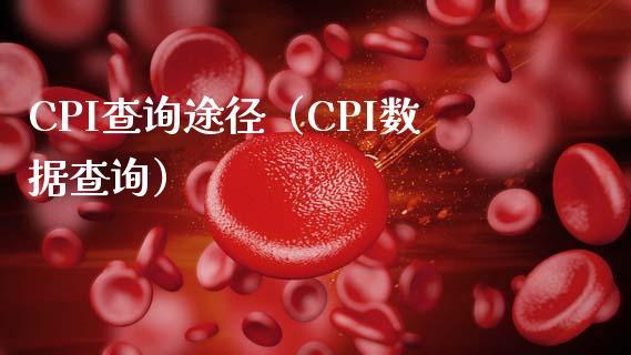 CPI查询途径（CPI数据查询）_https://www.boyangwujin.com_期货直播间_第1张