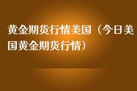 黄金期货行情美国（今日美国黄金期货行情）