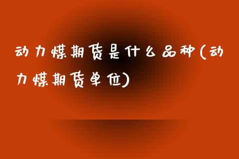 动力煤期货是什么品种(动力煤期货单位)