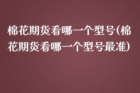 棉花期货看哪一个型号(棉花期货看哪一个型号最准)_https://www.boyangwujin.com_白银期货_第1张