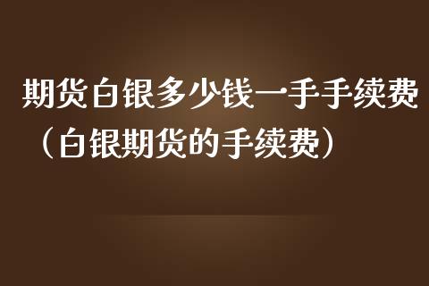 期货白银多少钱一手手续费（白银期货的手续费）_https://www.boyangwujin.com_白银期货_第1张