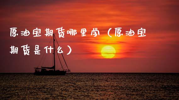 原油宝期货哪里学（原油宝期货是什么）_https://www.boyangwujin.com_期货直播间_第1张
