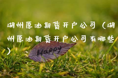 湖州原油期货开户公司（湖州原油期货开户公司有哪些）_https://www.boyangwujin.com_原油期货_第1张