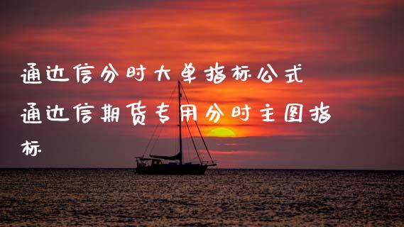 通达信分时大单指标公式 通达信期货专用分时主图指标_https://www.boyangwujin.com_黄金期货_第1张
