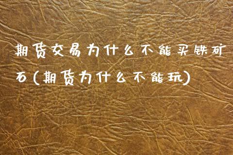 期货交易为什么不能买铁矿石(期货为什么不能玩)