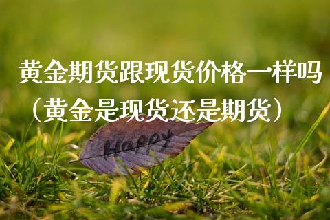 黄金期货跟现货价格一样吗（黄金是现货还是期货）