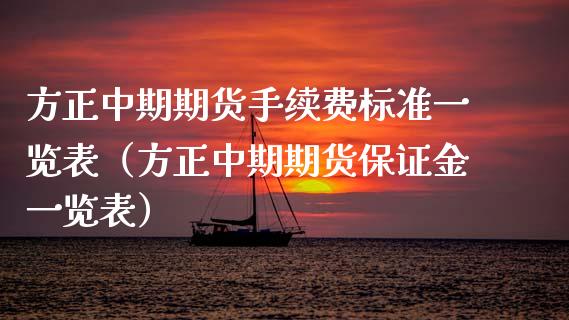 方正中期期货手续费标准一览表（方正中期期货保证金一览表）_https://www.boyangwujin.com_纳指期货_第1张