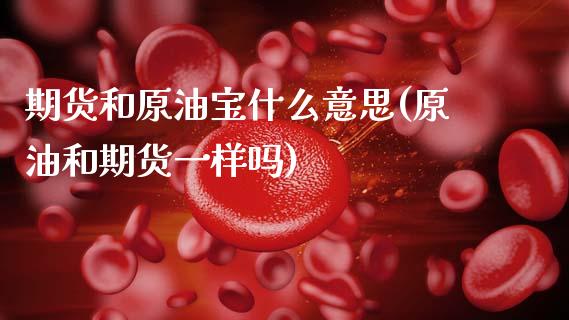 期货和原油宝什么意思(原油和期货一样吗)