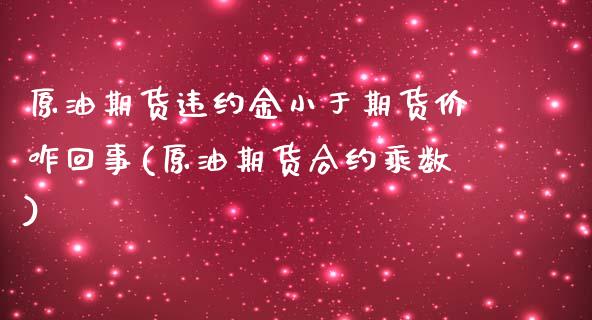 原油期货违约金小于期货价咋回事(原油期货合约乘数)