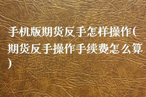 手机版期货反手怎样操作(期货反手操作手续费怎么算)_https://www.boyangwujin.com_期货直播间_第1张