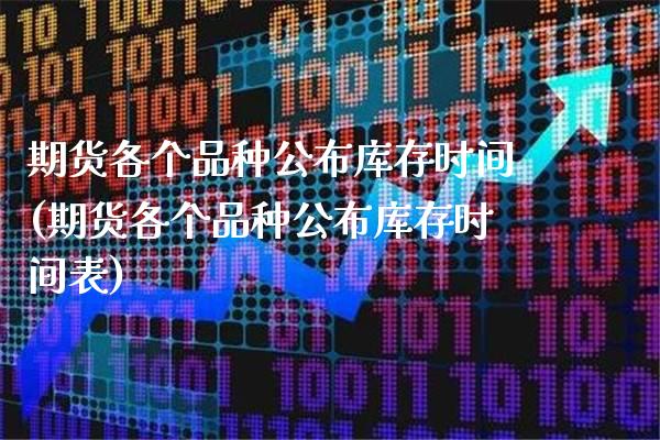 期货各个品种公布库存时间(期货各个品种公布库存时间表)_https://www.boyangwujin.com_期货直播间_第1张